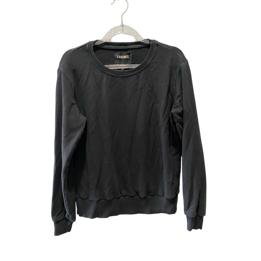 L'AGENCE black crewneck pullover sweater  XS Boho